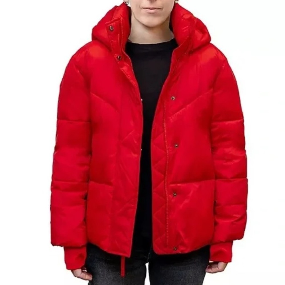 BCBGeneration Women's Red Puffer Quilted Jacket Coat size Large